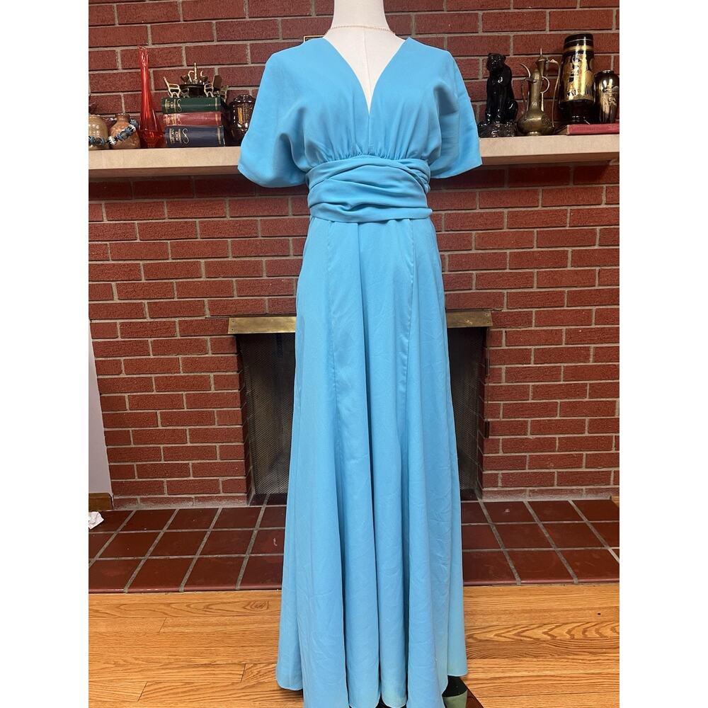 Free People Fame And Partners Maxi Blue Wrap Dress Fairycore Whimsical